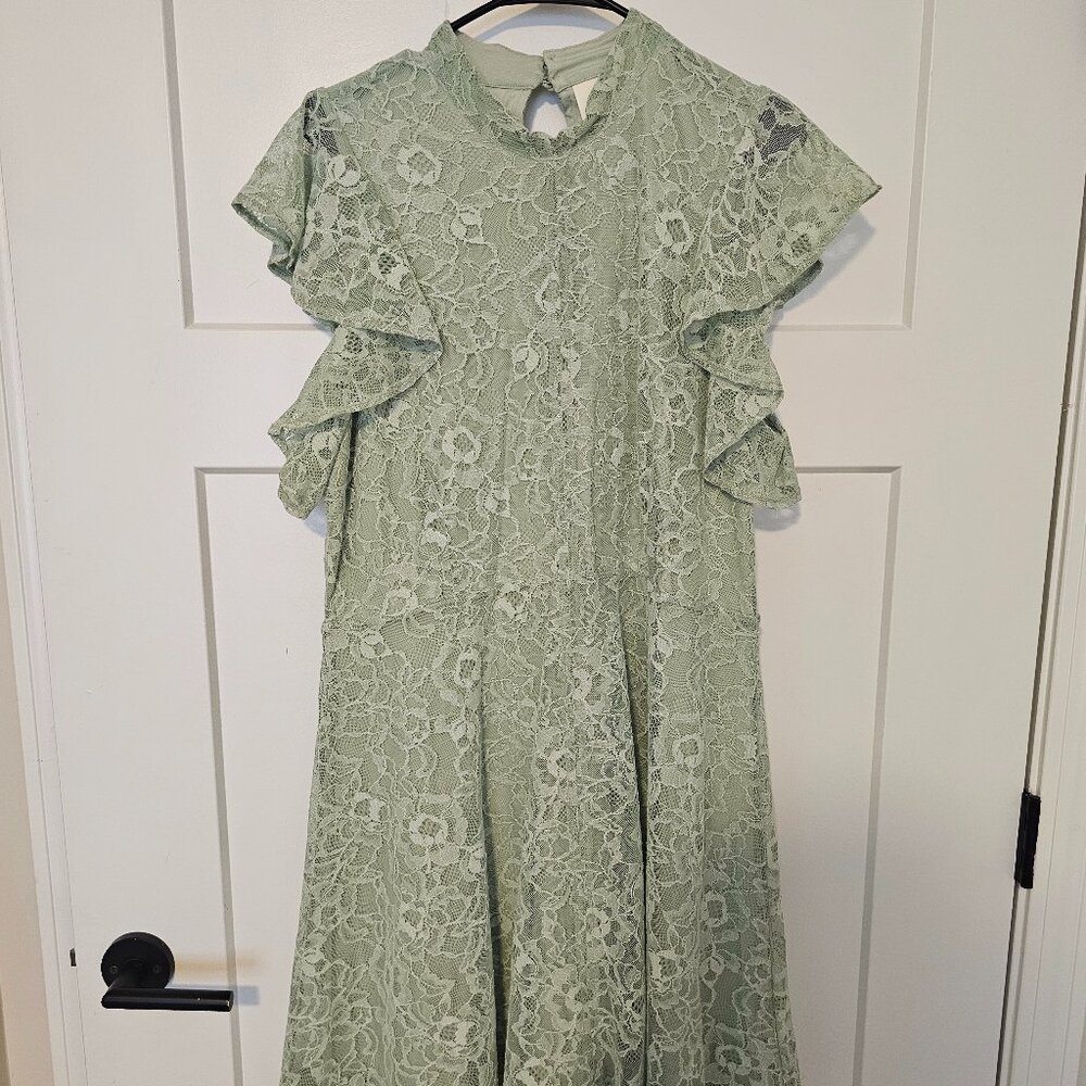 Anthropologie Maeve Green Lace Dress New With Tags